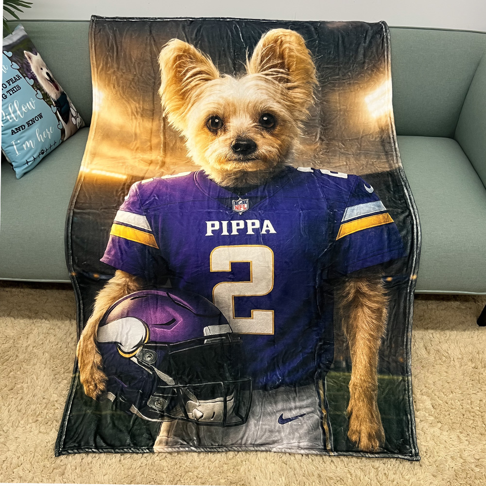 Hand-Painted Custom American Football Pet  Blankets🏈