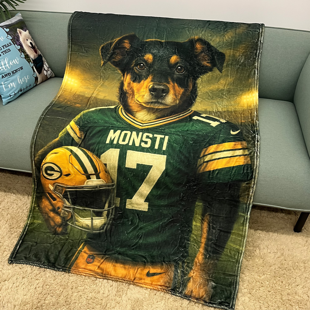 Hand-Painted Custom American Football Pet  Blankets🏈
