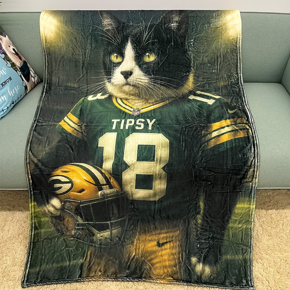Hand-Painted Custom American Football Pet  Blankets🏈
