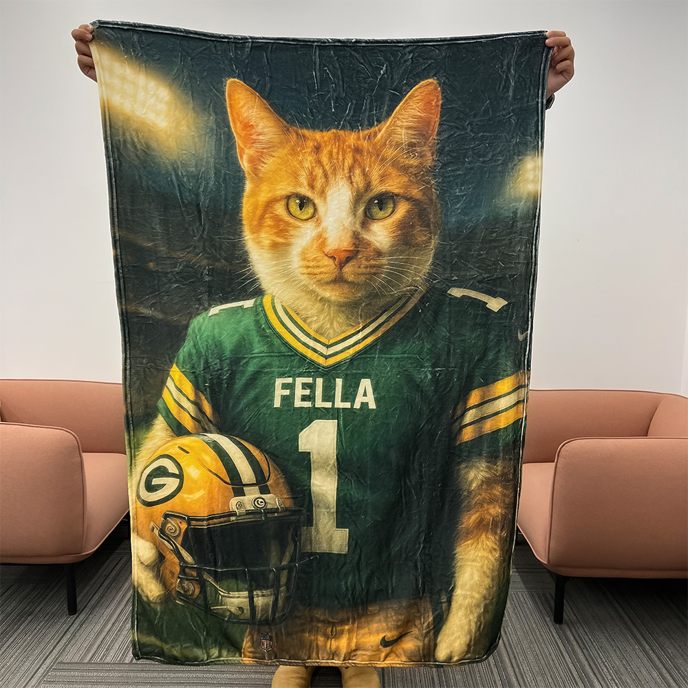 Hand-Painted Custom American Football Pet  Blankets🏈