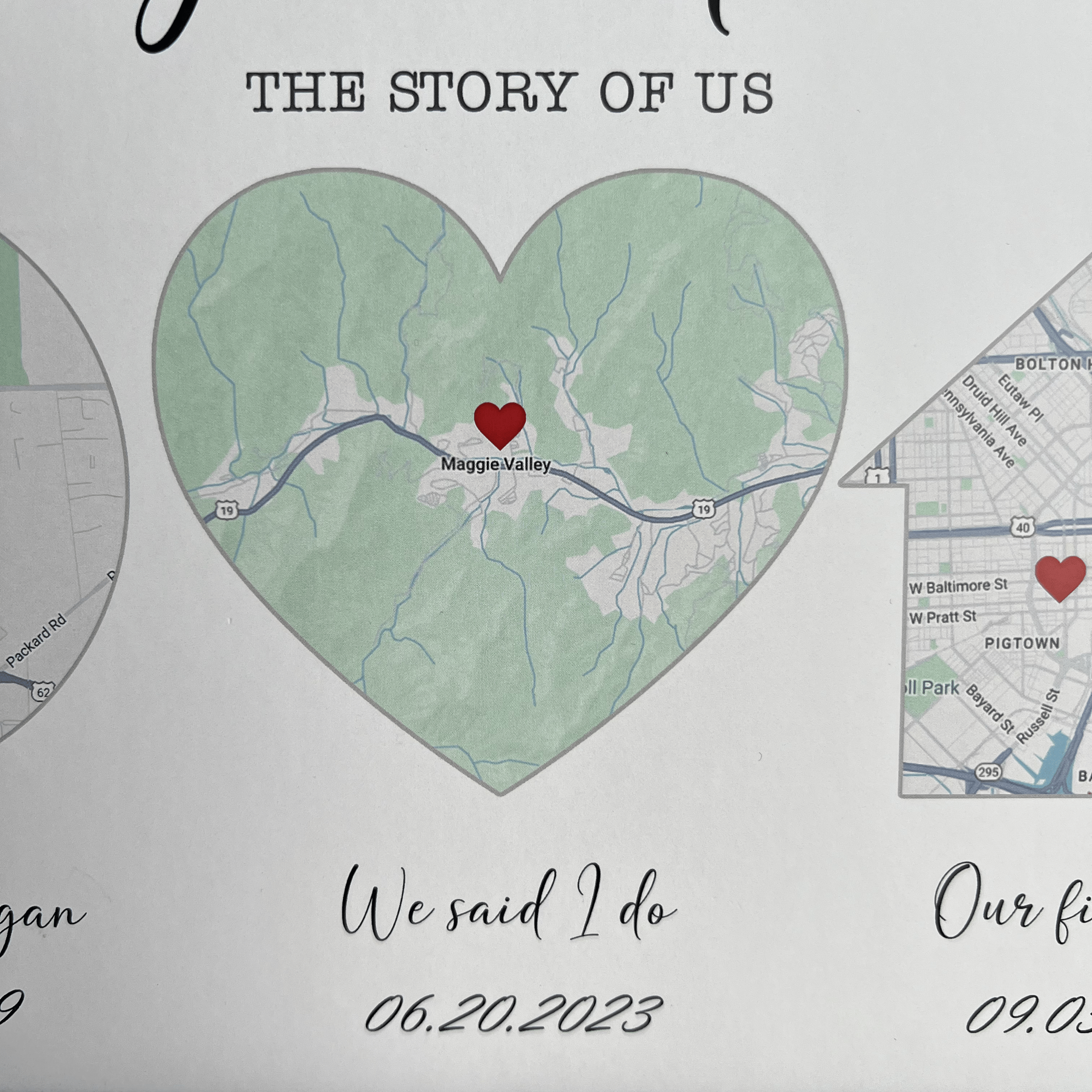 Custom Love Journey Map  – Personalized Couple's Gift