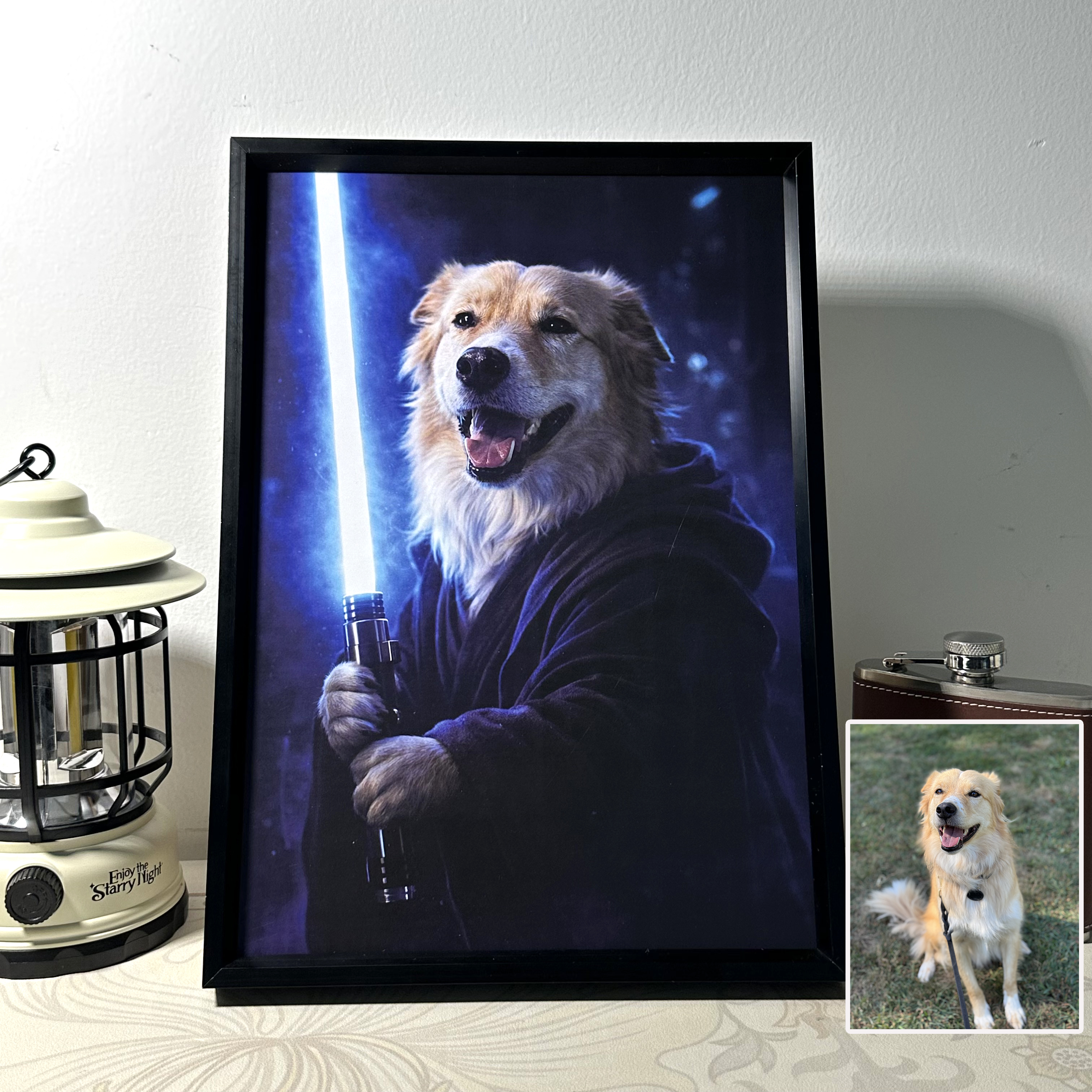 Custom Anime Pet Portrait, Galactic Pet Portrait Frame Gift🌍