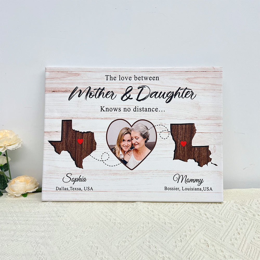 Love Between Mother Daughter Meaningful Personalized Canvas Gift