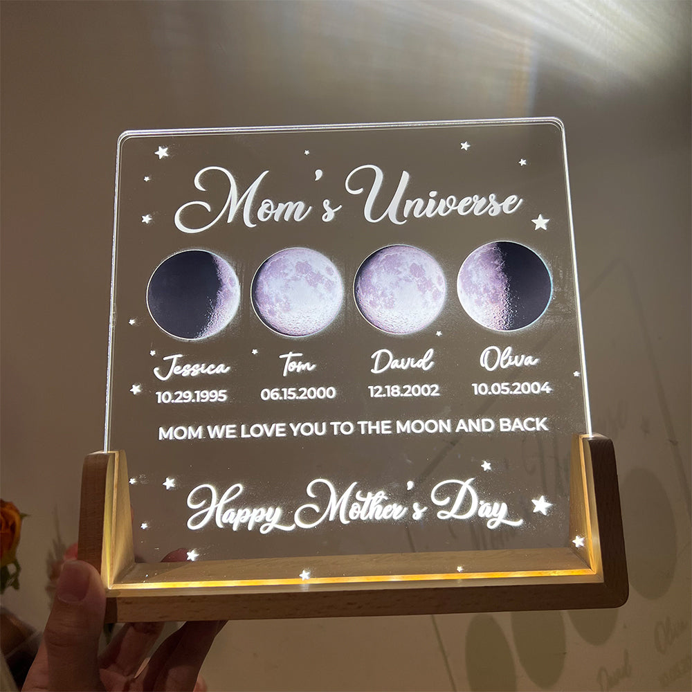 50% off⭐️Mom's Sky Custom Real Moon Phase Led Light Frame