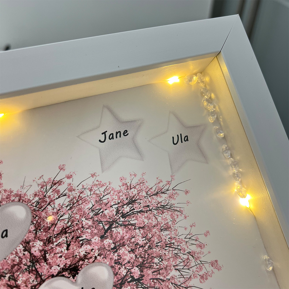 50% OFF✨Custom Family Tree Heart Light Frame Gift With Stars