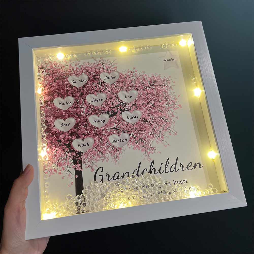 50% OFF✨Custom Family Tree Heart Light Frame Gift With Stars