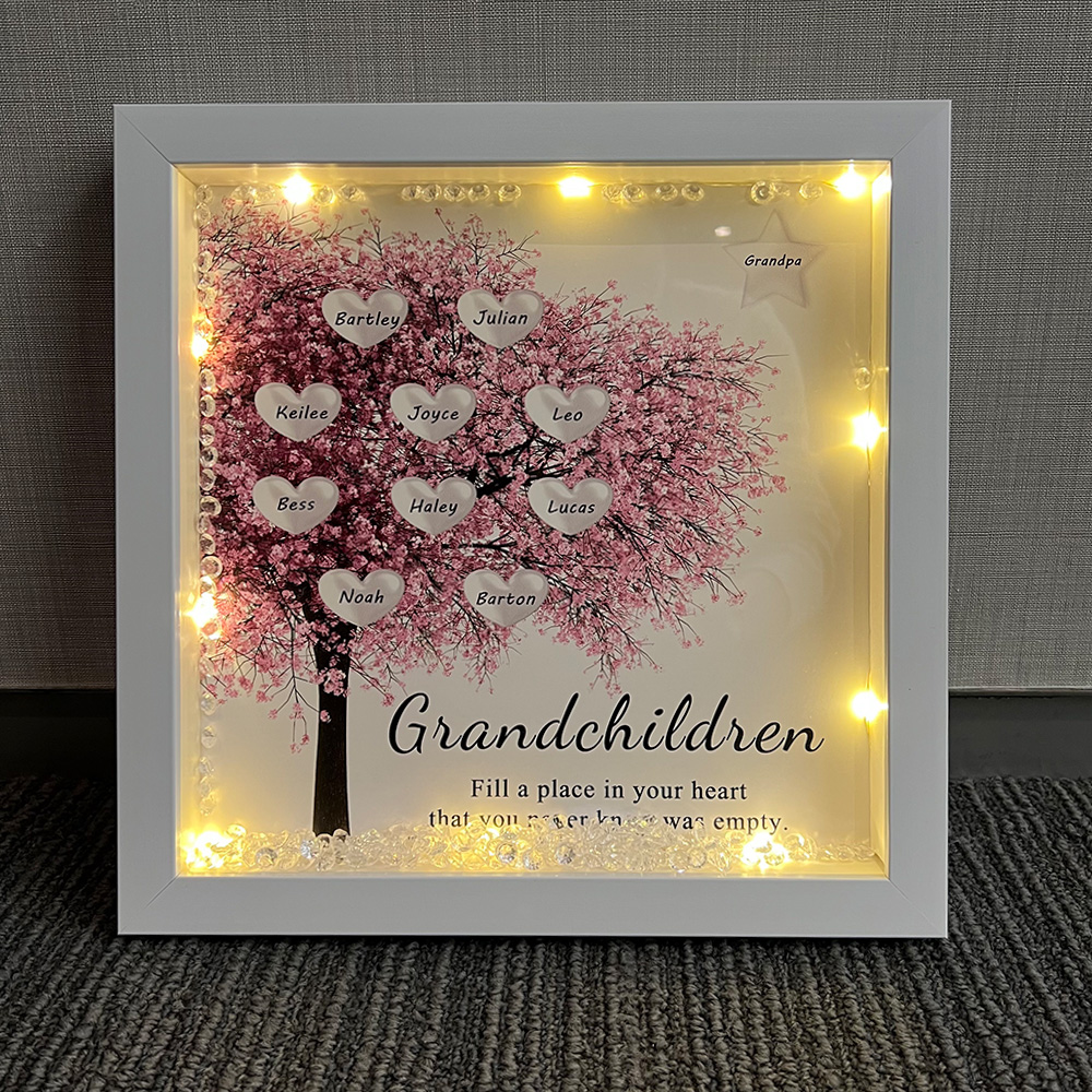 50% OFF✨Custom Family Tree Heart Light Frame Gift With Stars