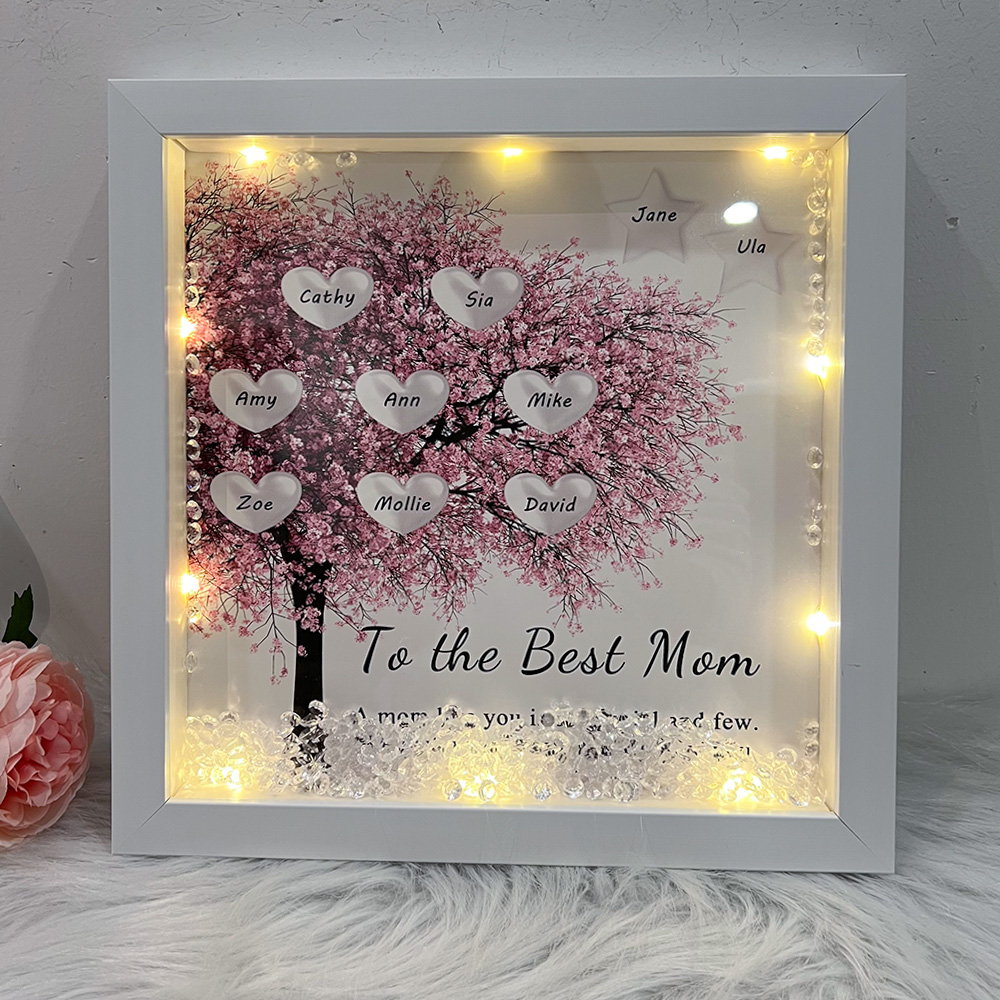 50% OFF✨Custom Family Tree Heart Light Frame Gift With Stars