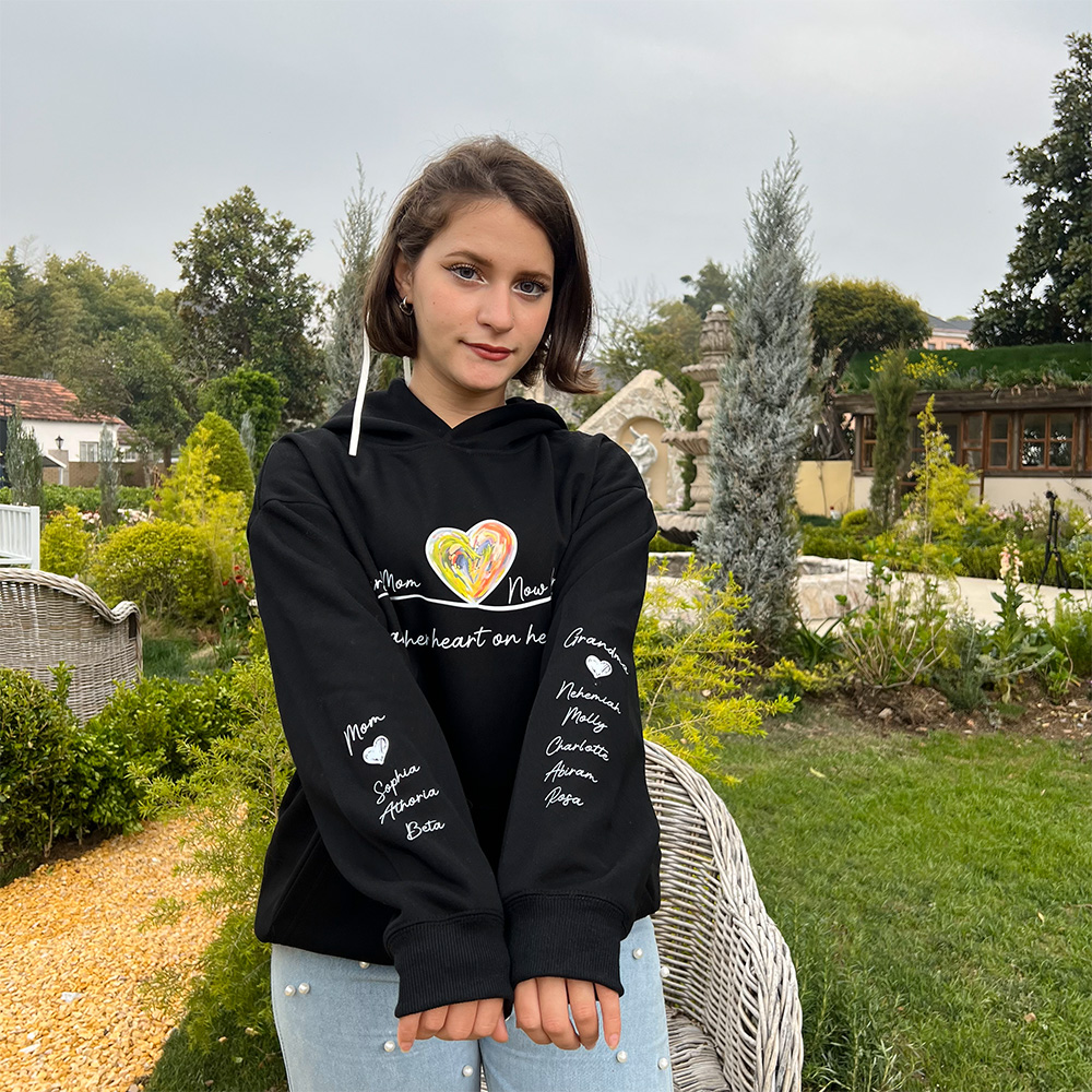 First Mom Now Grandma Custom Names On Sleeve - Personalized Sweatshirt, Hoodie