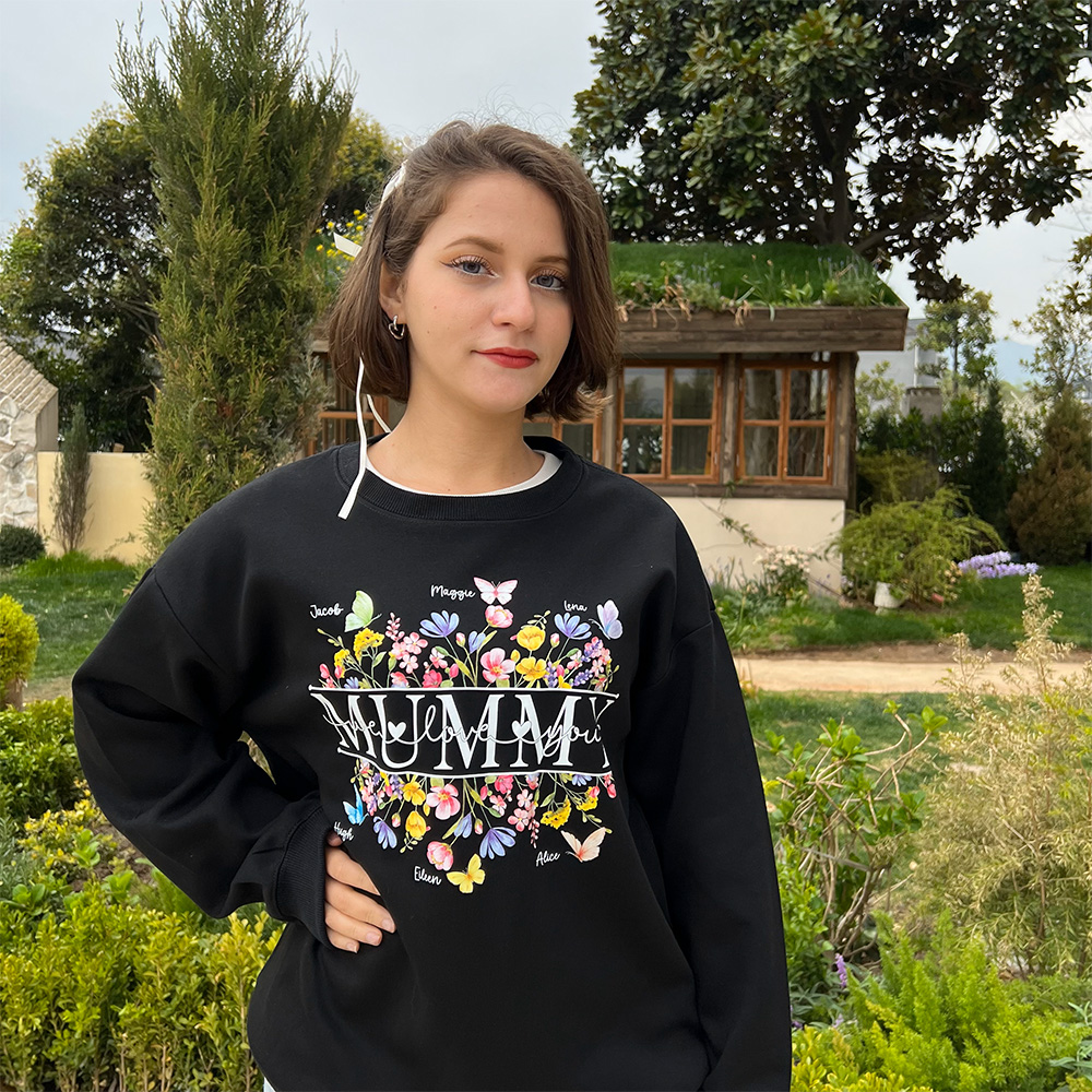 50% OFF🌟Custom Mummy with Kid Name Sweatshirt, Hoodie