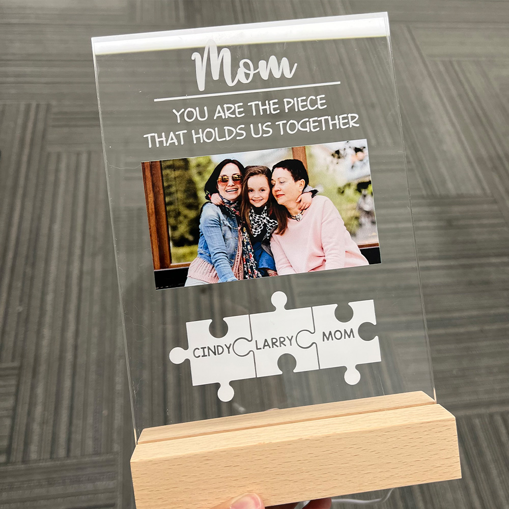 Personalized Photo & Names Puzzle LED, You Are The Piece That Holds Us Together