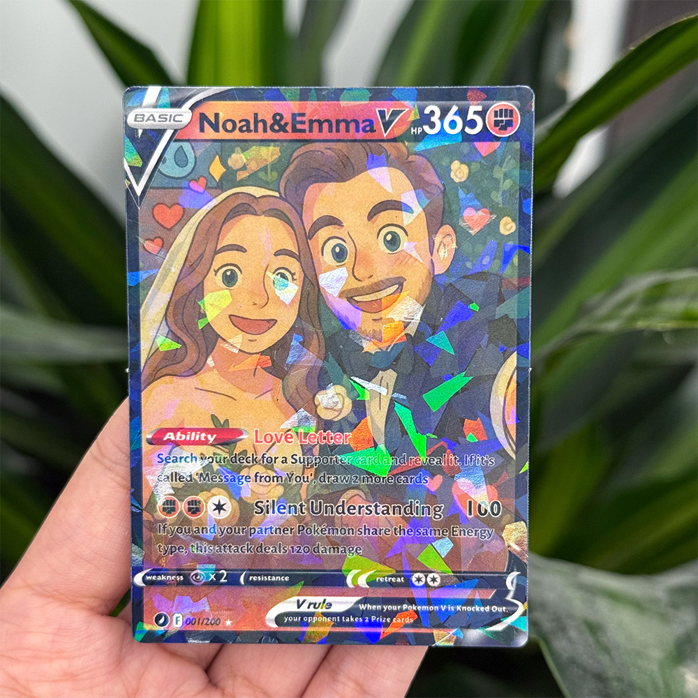 Custom Anime Pokecard V Card For Couples