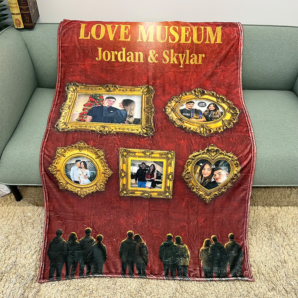 Custom Museum of Us Photo Blanket Gift For Couples