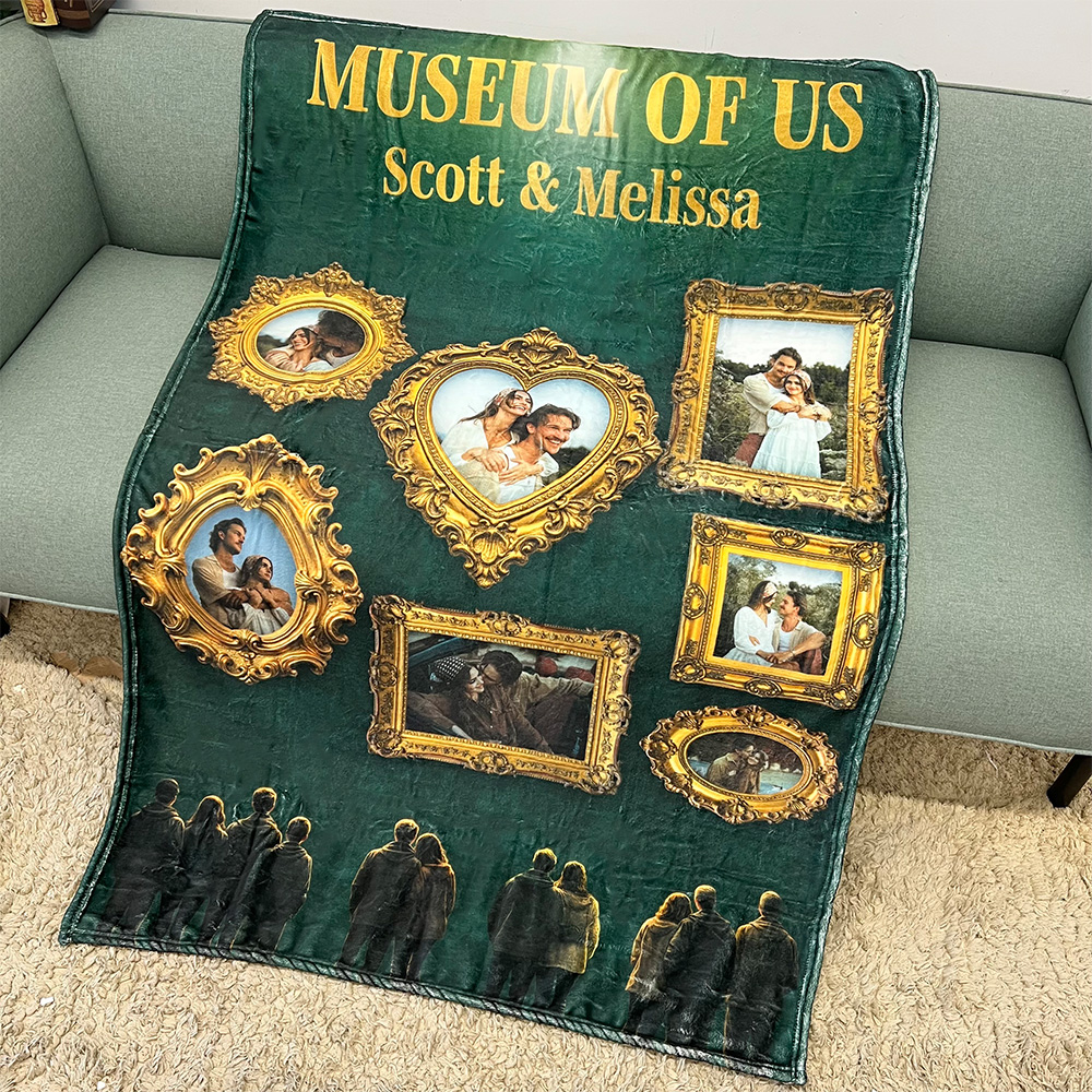 Custom Museum of Us Photo Blanket Gift For Couples