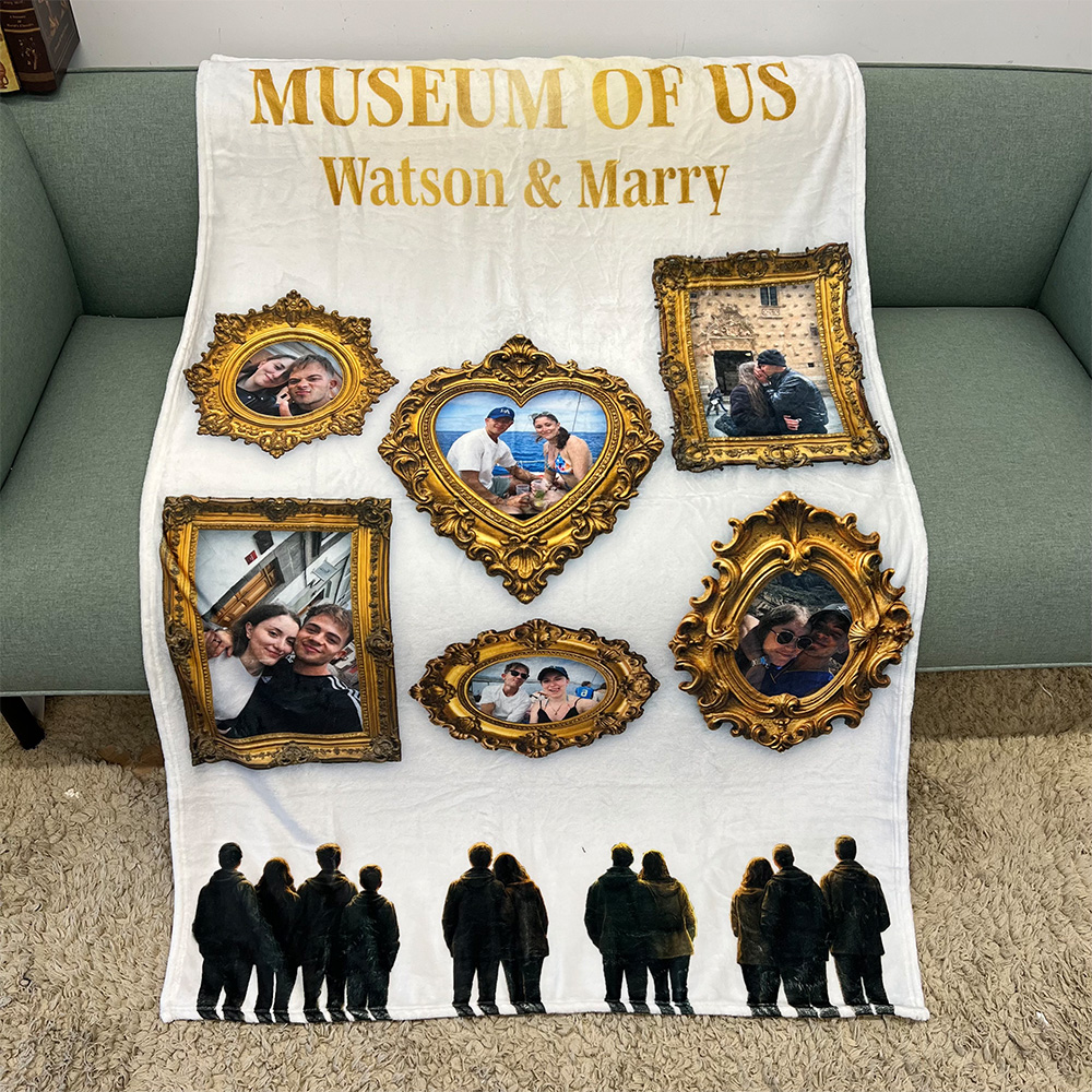 Custom Museum of Us Photo Blanket Gift For Couples