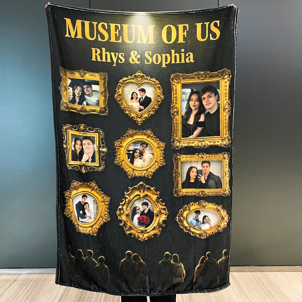 Custom Museum of Us Photo Blanket Gift For Couples