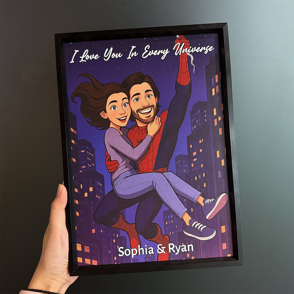 Custom Spider-Man Couple Portrait Wall Art, Superhero Couple Portrait🕸️