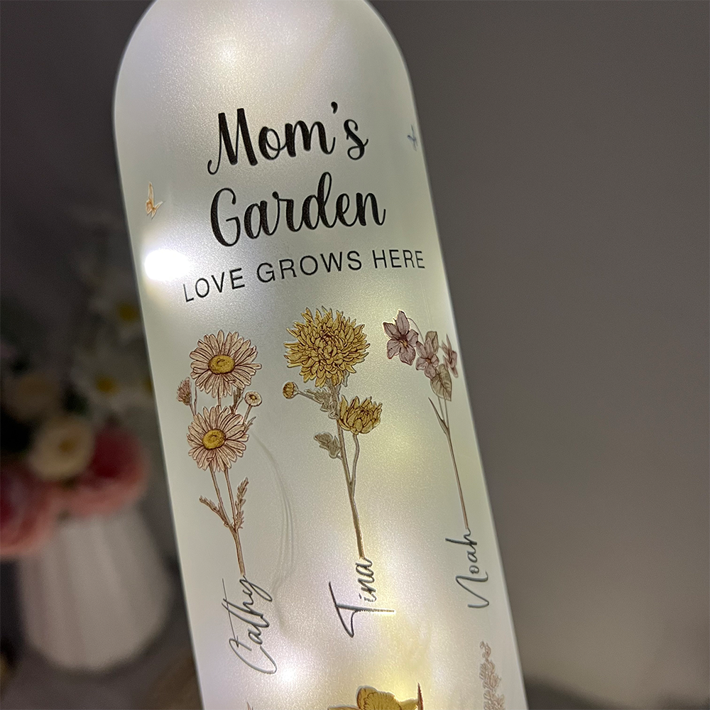 50%OFF⭐️Personalized Mom's Garden Birth Month Flower Bottle Lamp