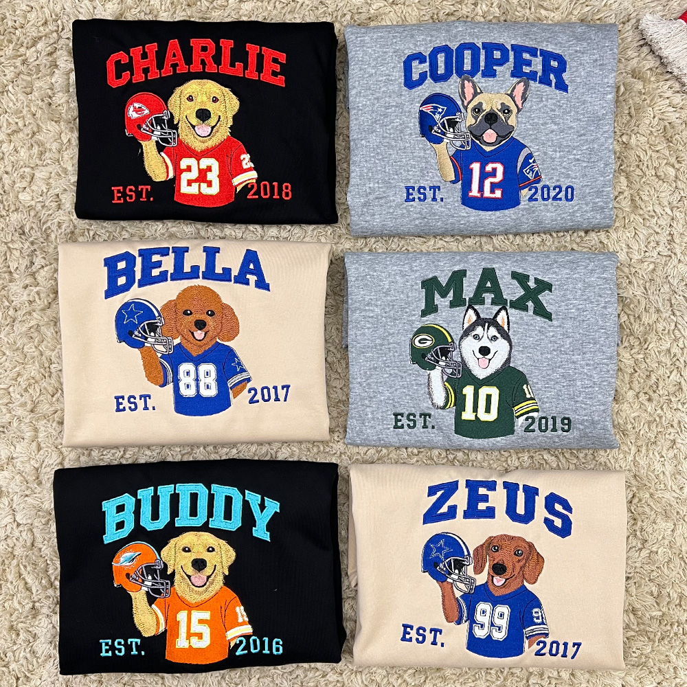 Custom Pet American Football Embroidered Hoodie/Sweatshirt🏈