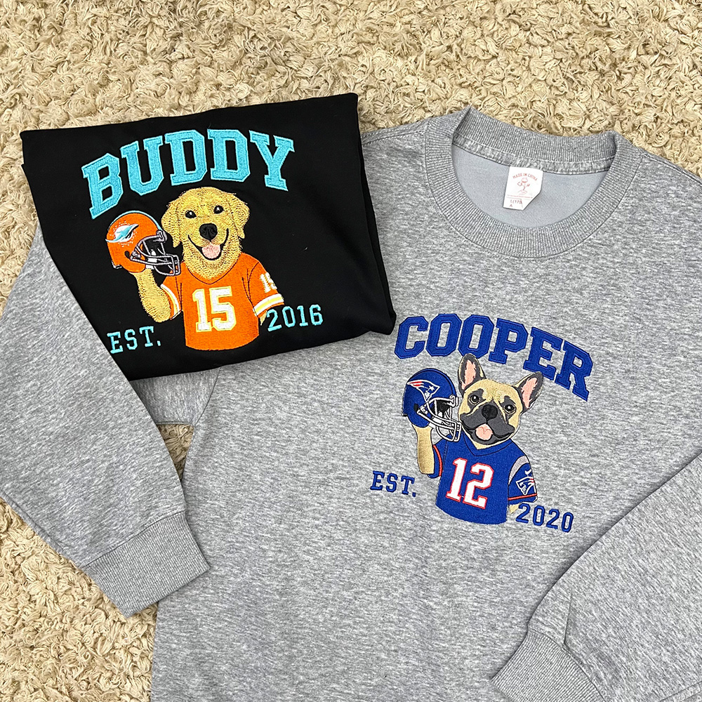 Custom Pet American Football Embroidered Hoodie/Sweatshirt🏈
