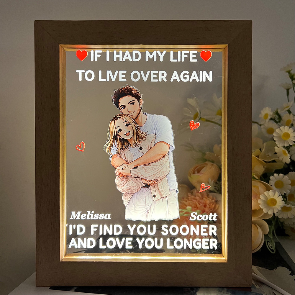 50%OFF❤️If I Had My Life To Live Over Again Custom Couple Anime Art Acrylic LED Light