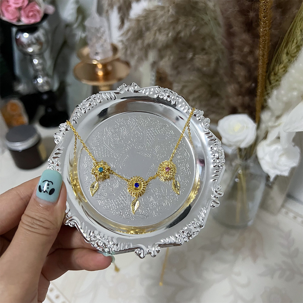 Personalized Birth Flower Fidget Spinner Necklace With Birthstone For Mom & Grandma