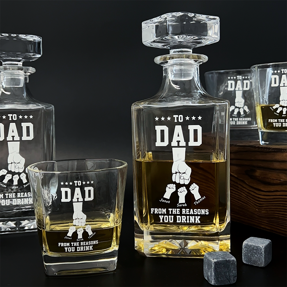 50%OFF ⭐️ To Dad From The Reasons You Drink - Custom Whiskey Bottle, Gift For Dad