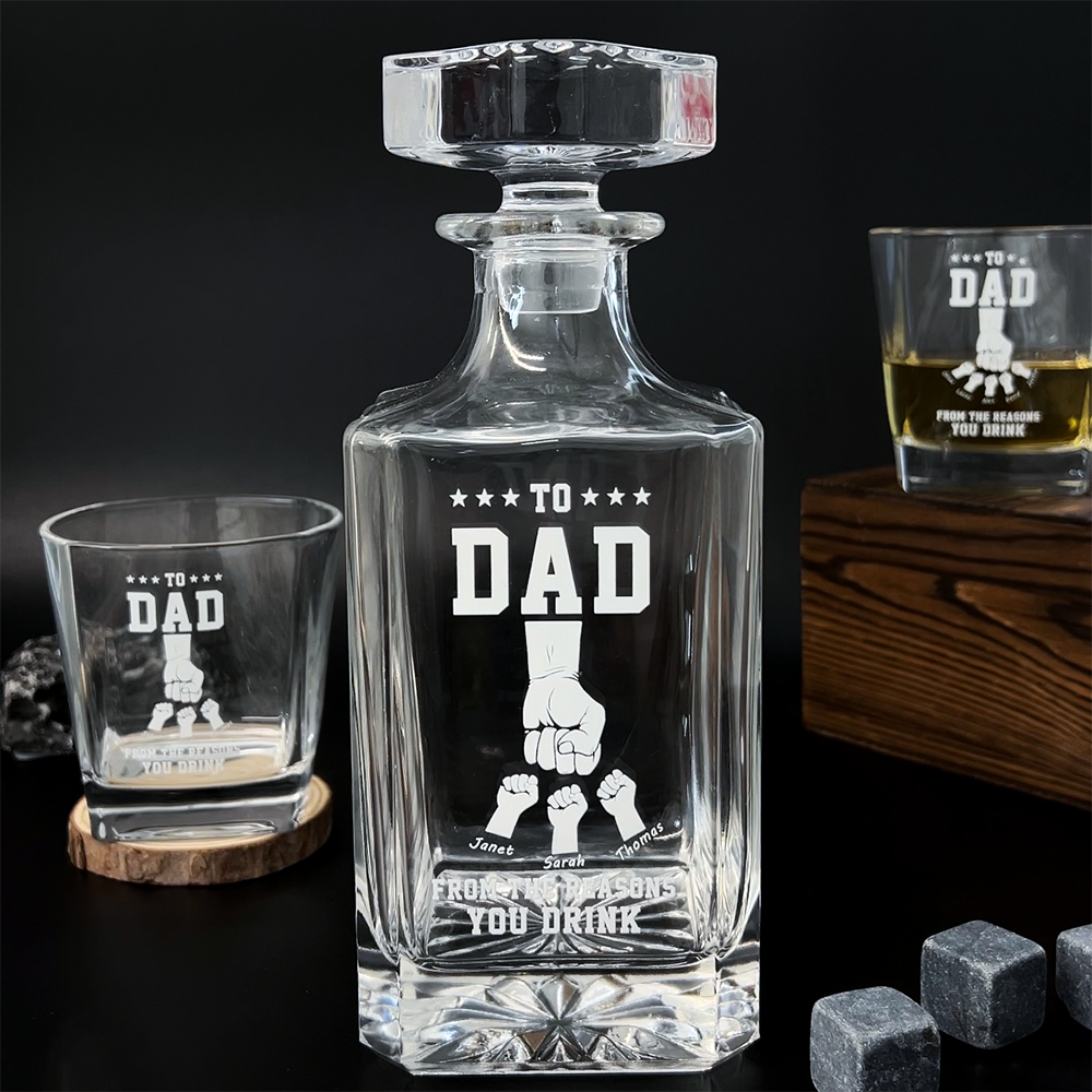 50%OFF ⭐️ To Dad From The Reasons You Drink - Custom Whiskey Bottle, Gift For Dad