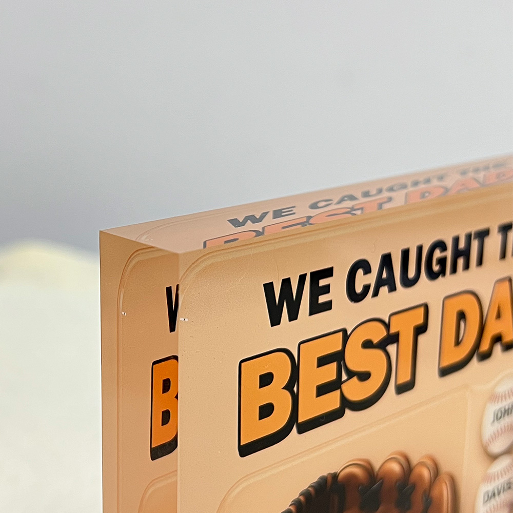 50%OFF ⭐️ We Caught the Best Dad Baseball Custom Acrylic Block Plaque