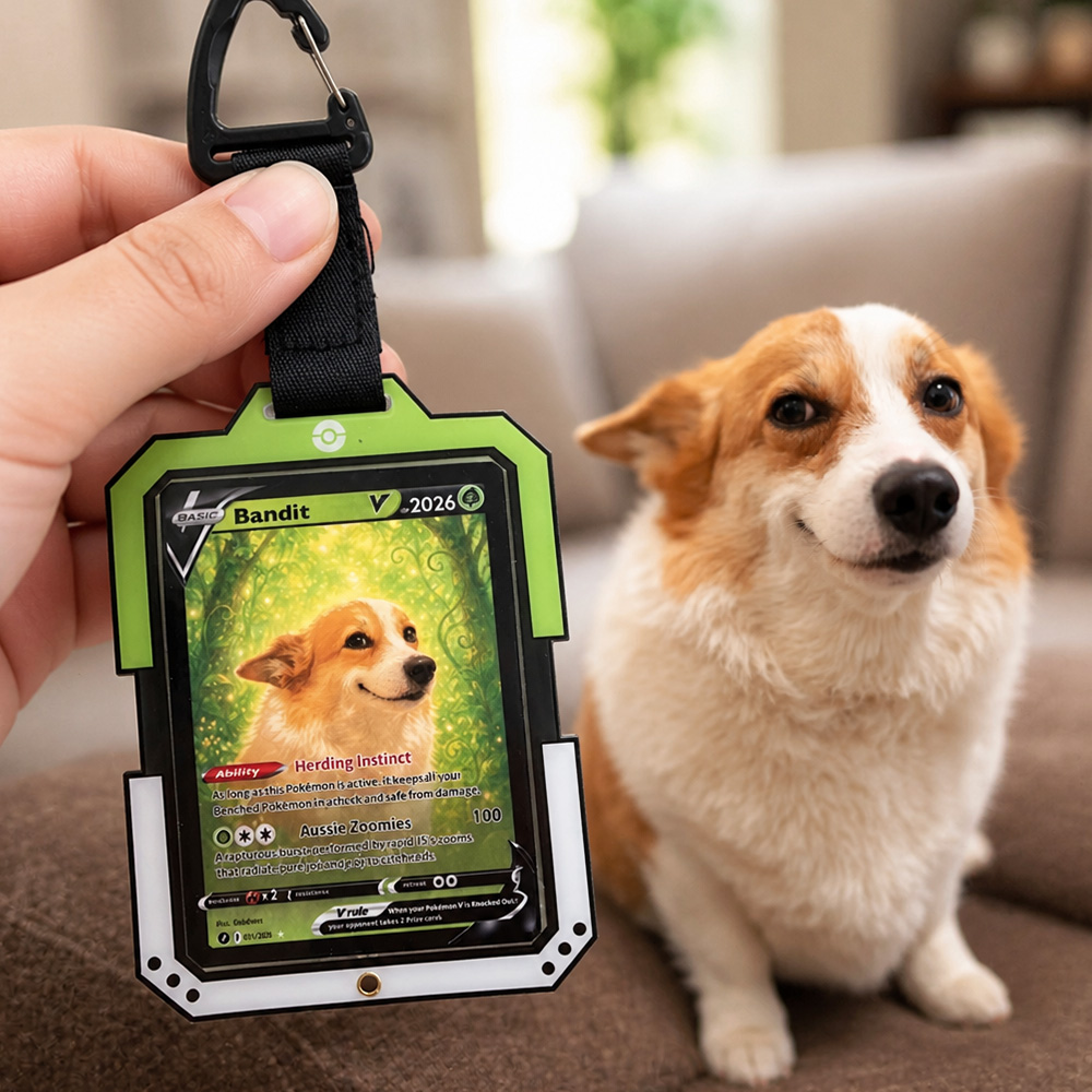50% OFF🐶Personalized Pet Anime Art Trading Card Acrylic Pendant