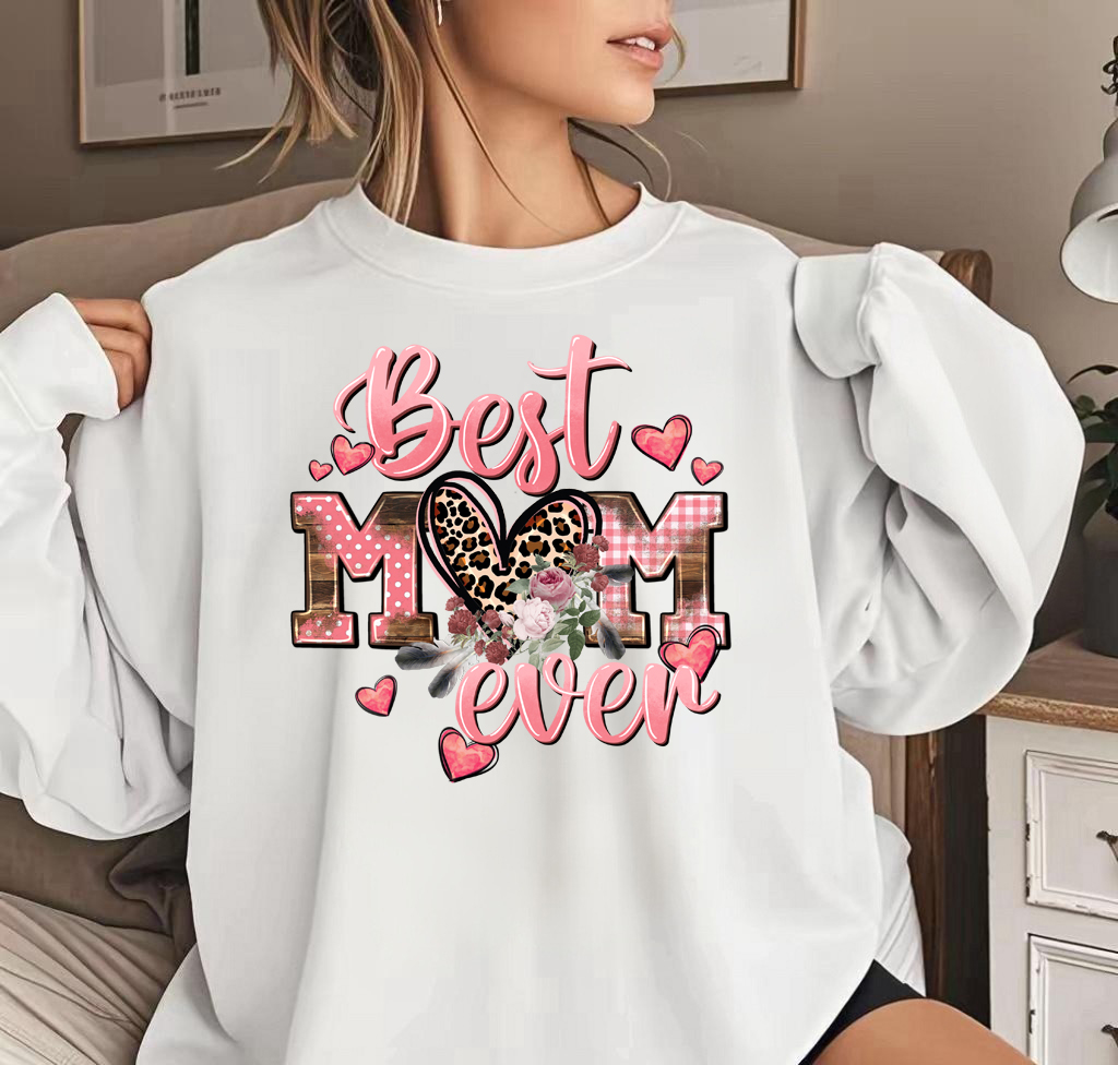 50% OFF🌟 Personalized Leopard Version Best Mom Ever  Sweatshirt
