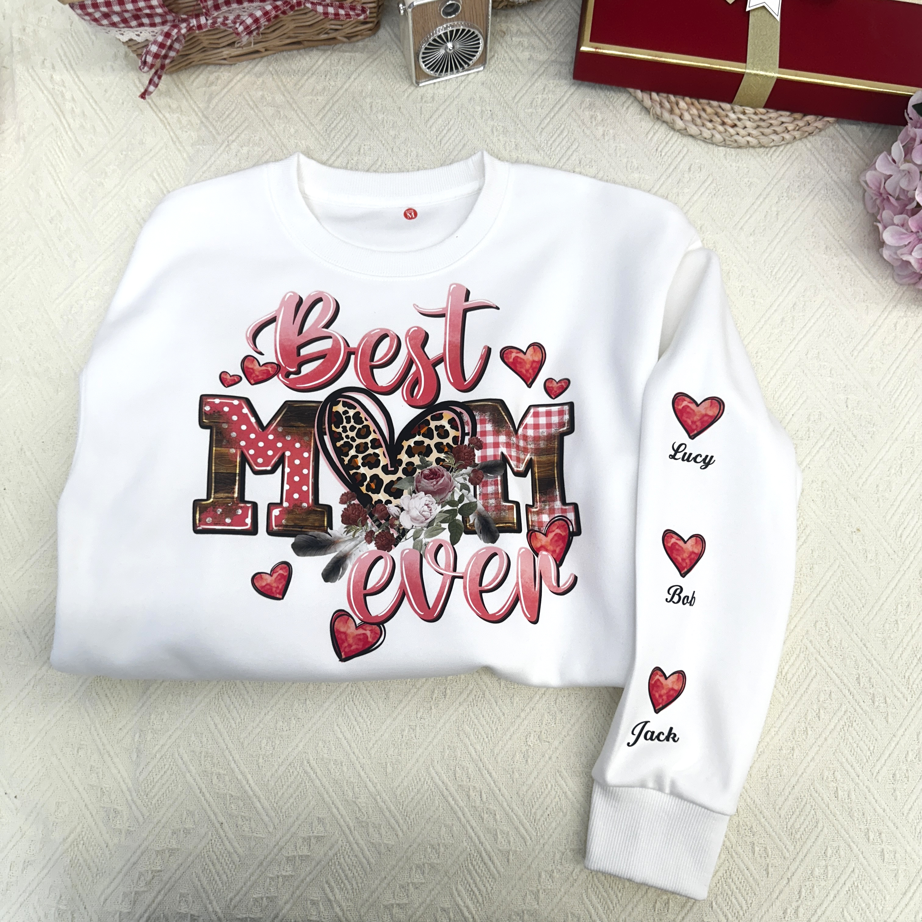 50% OFF🌟 Personalized Leopard Version Best Mom Ever  Sweatshirt