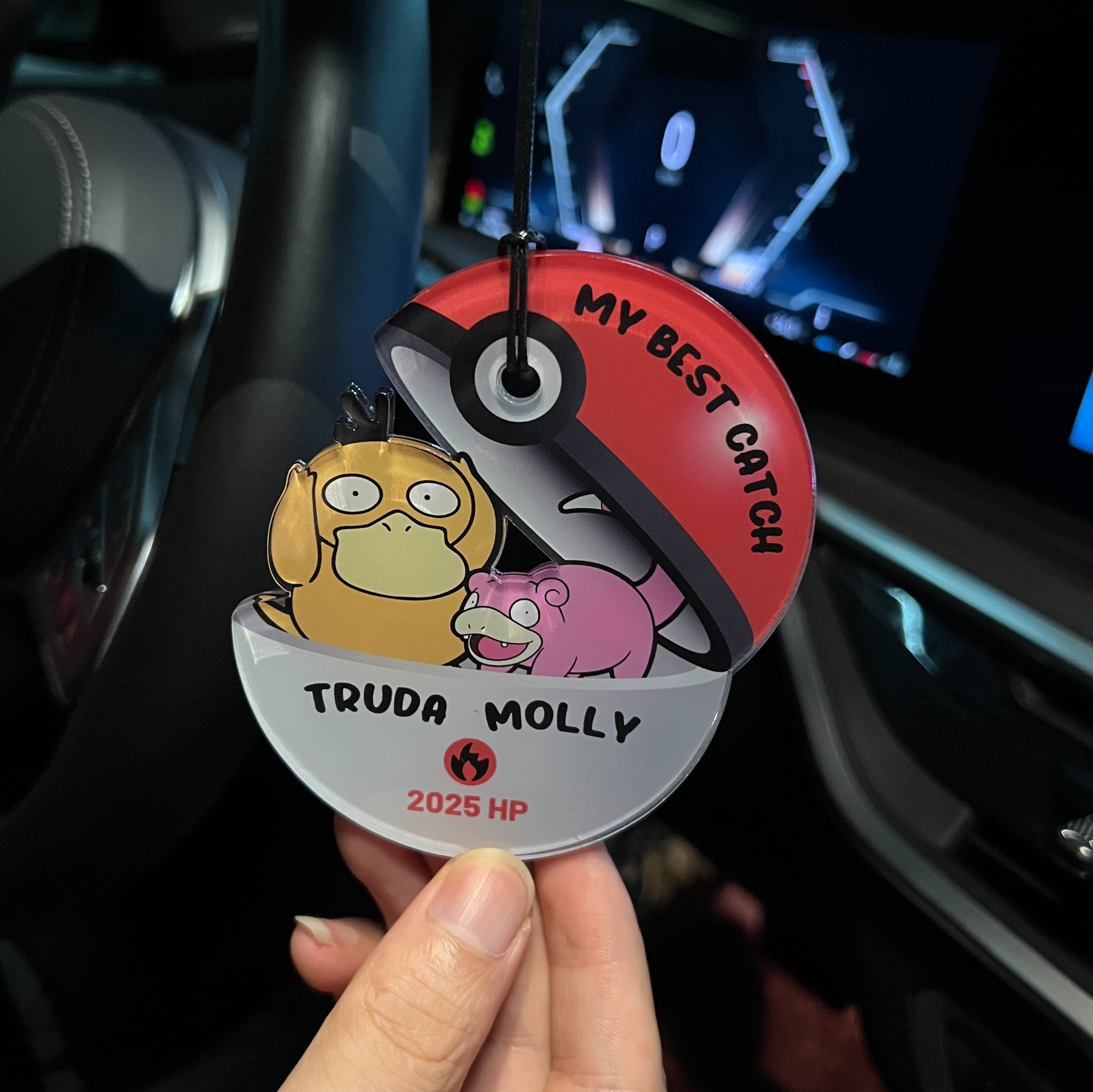 Custom DRIVE SAFE MY BEST CATCH Car Charm Gift