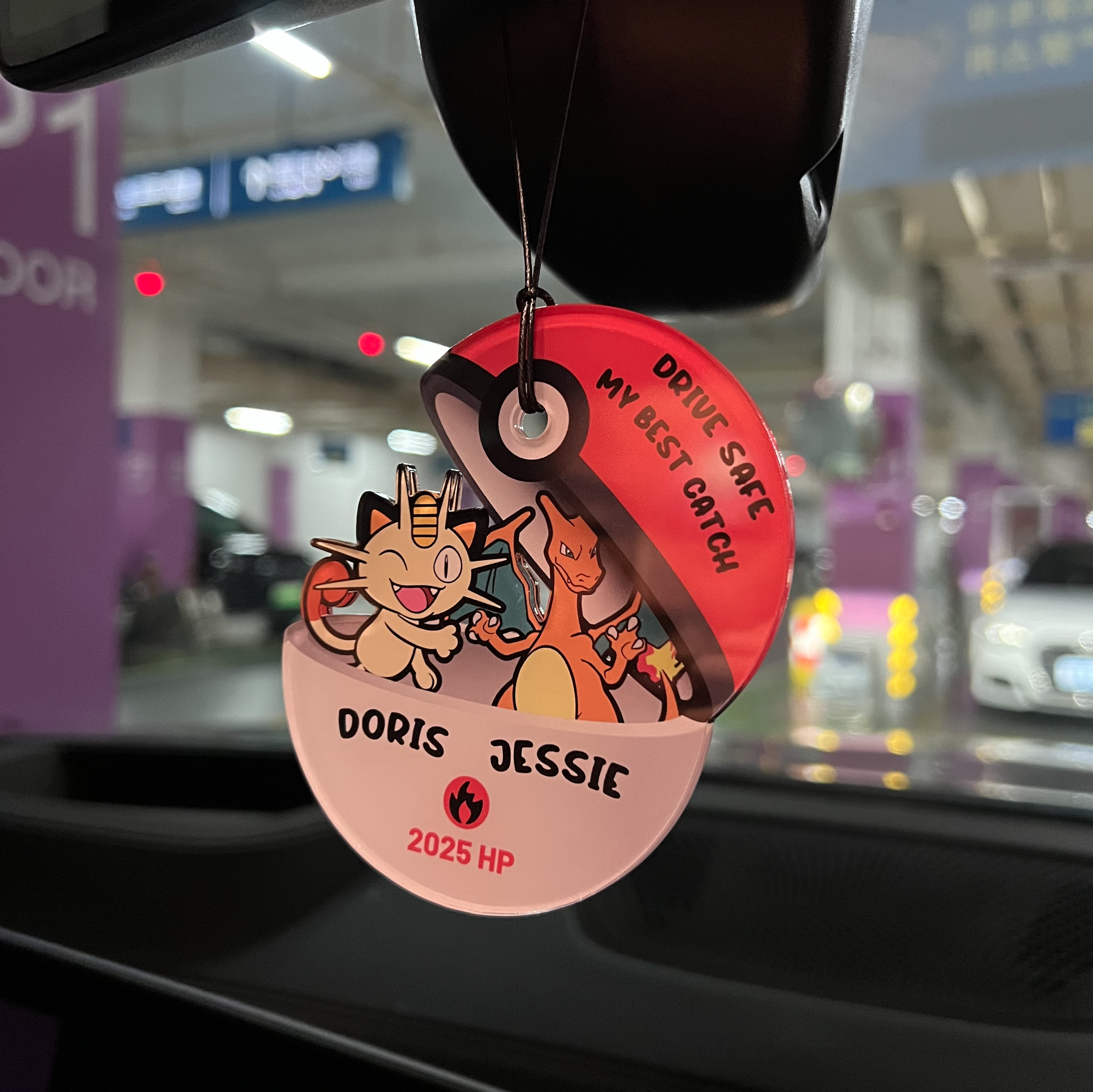 Custom DRIVE SAFE MY BEST CATCH Car Charm Gift