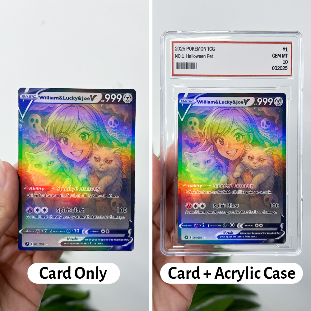 Custom Halloween Anime  Pet&You Pokecard V Card For Pet Lovers🎃