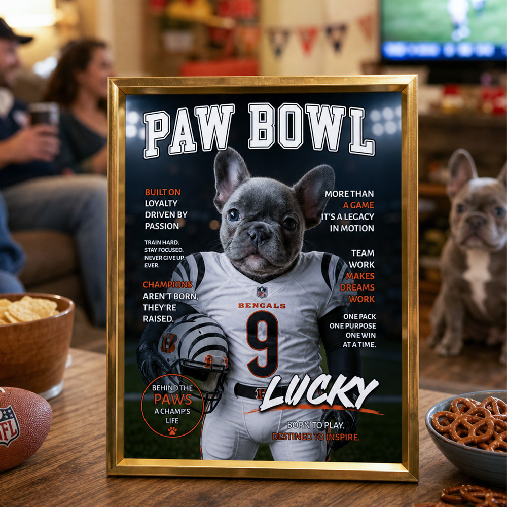 50%OFF🏈Custom PAW BOWL Pet Portrait American Football Frame