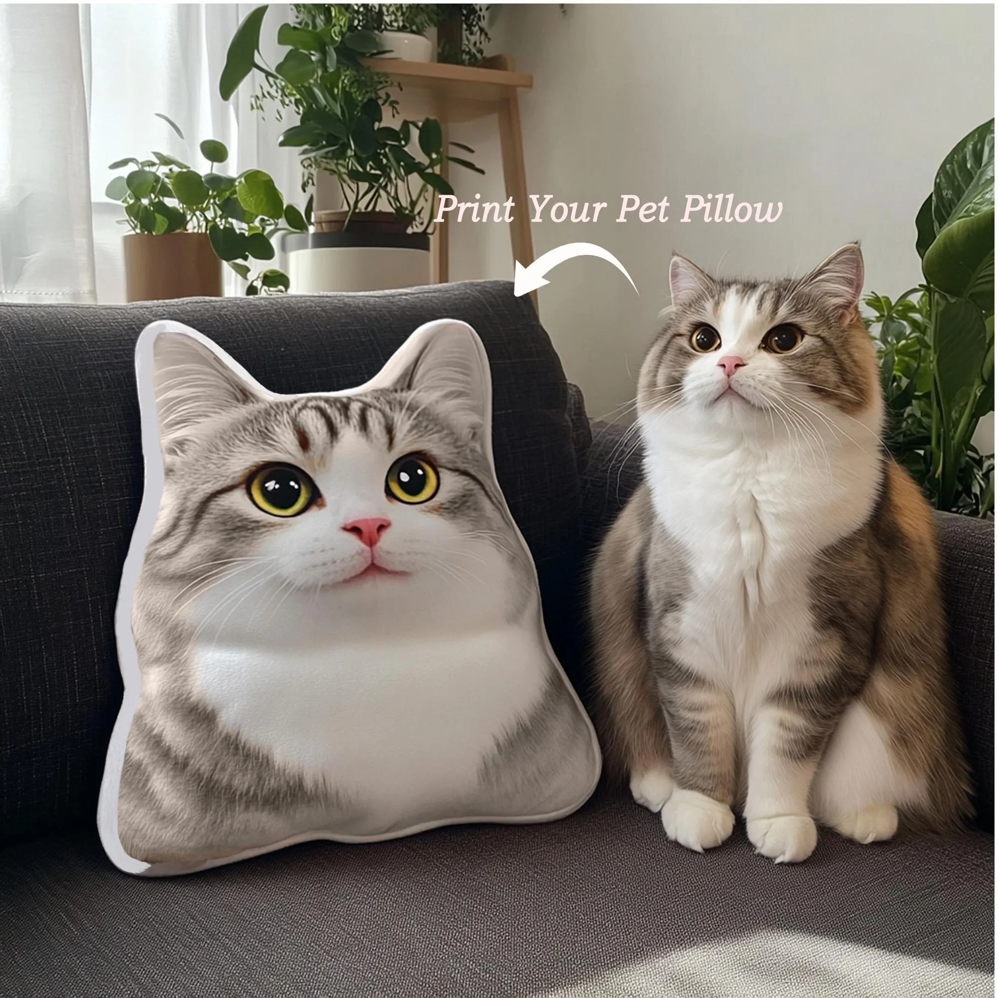 50% OFF ⭐️  Custom 3D Photo Pet Shaped Pillow Gift