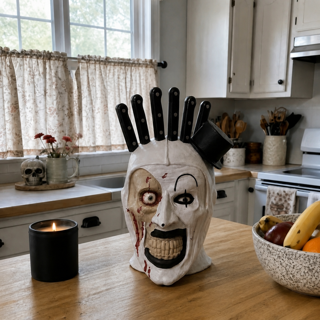 Horror Knife Holder Block Halloween Kitchen Decor