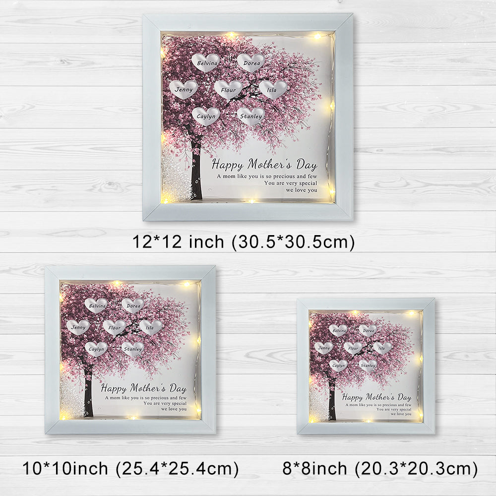 50% OFF✨Custom Mom/Grandma Family Tree Heart Light Frame Gift