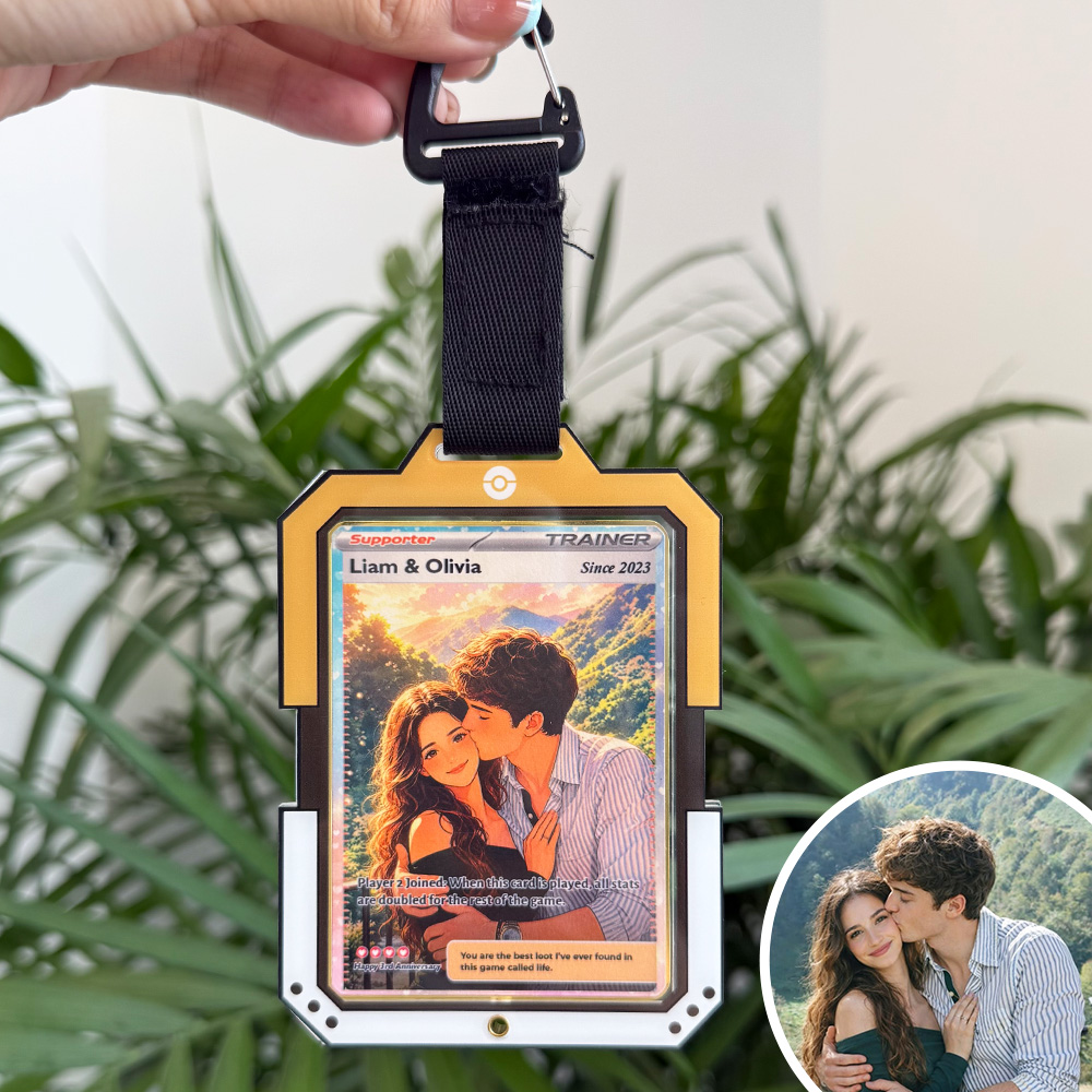 50% OFF💕Personalized Couple Anime Supporter Trainer Card Pokecard Acrylic Pendant