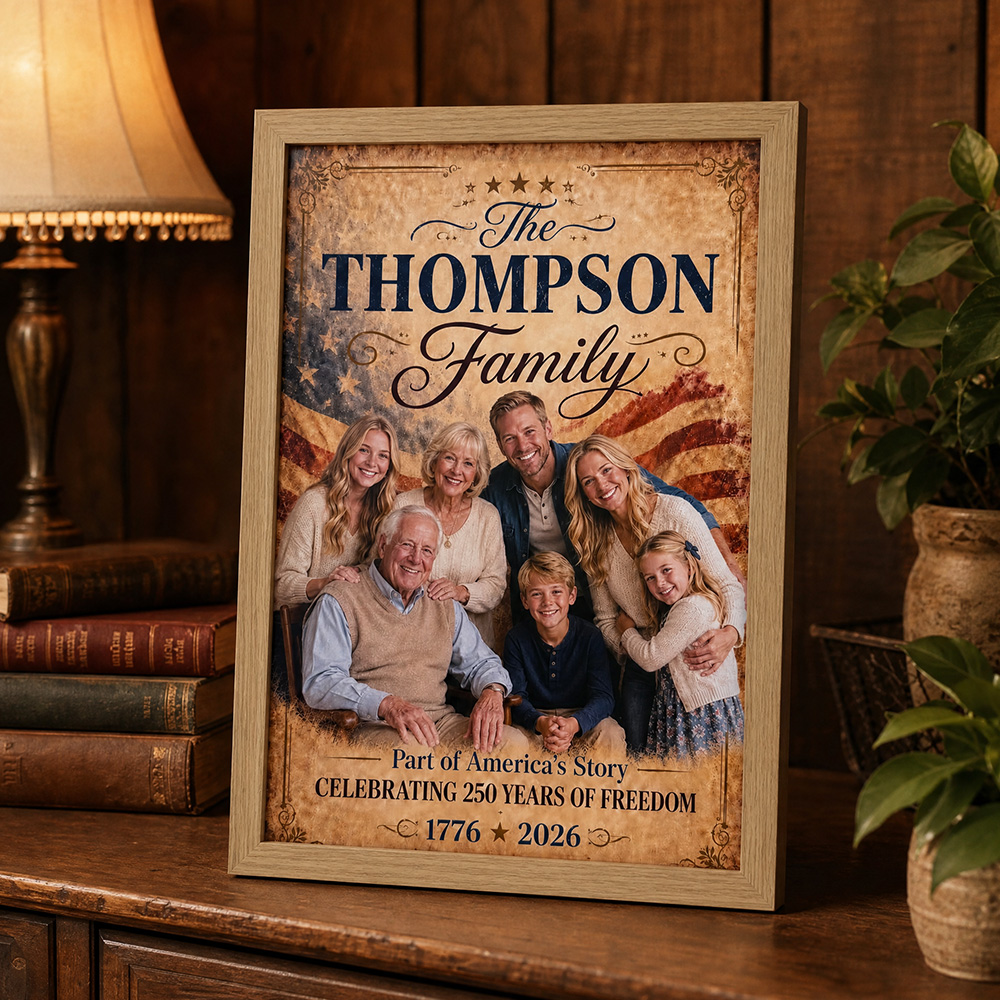 Custom 250th Years Family Photo Frame, Part of America's Story