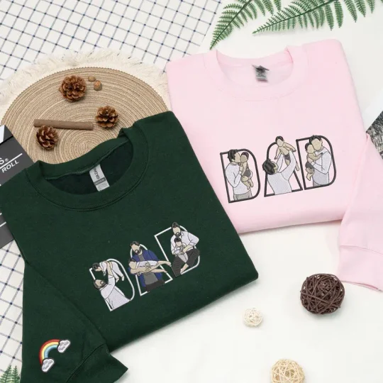 50% OFF 🪐 Custom Family Embroidered Sweatshirt – A Unique and Heartwarming Gift for Papa