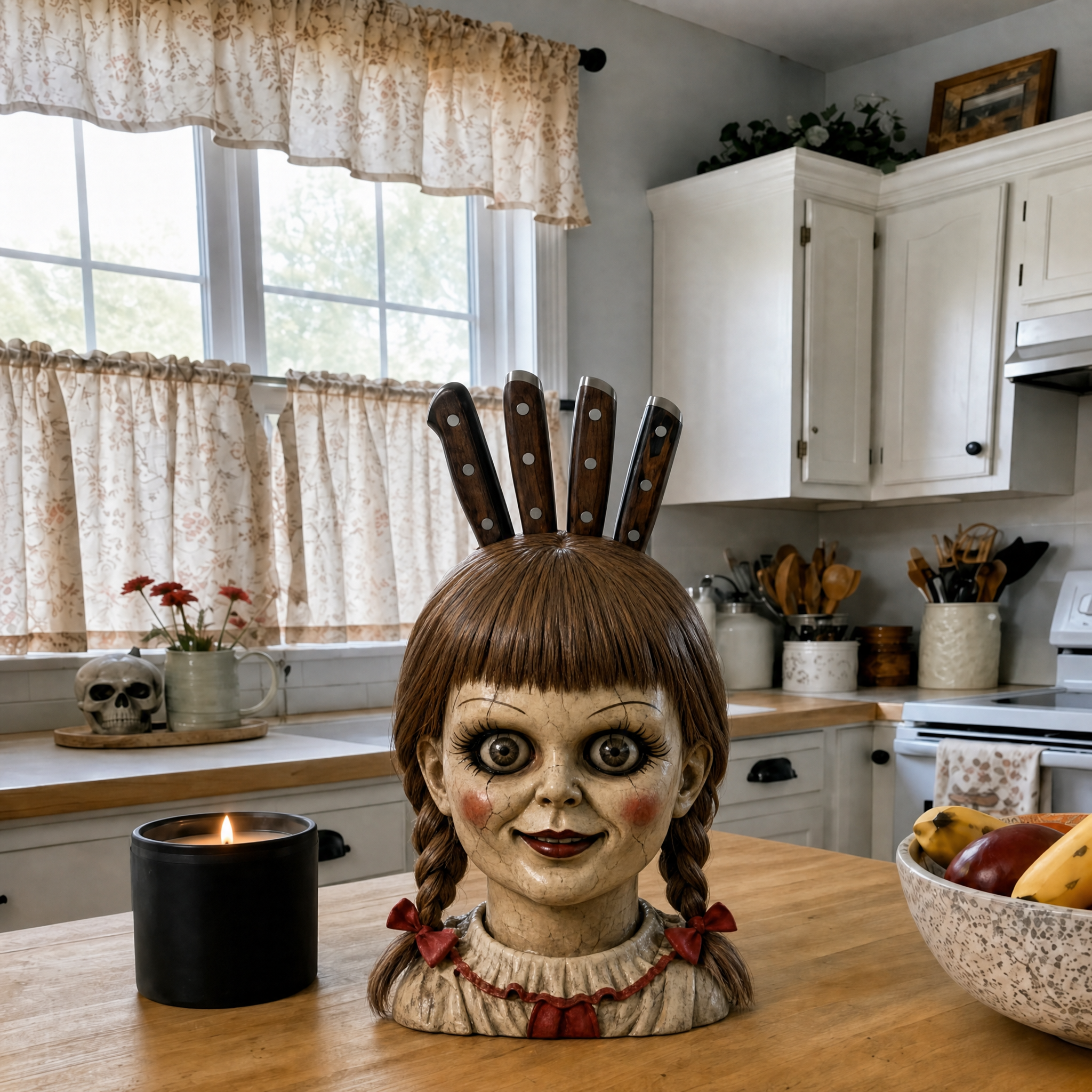 Horror Knife Holder Block Halloween Kitchen Decor