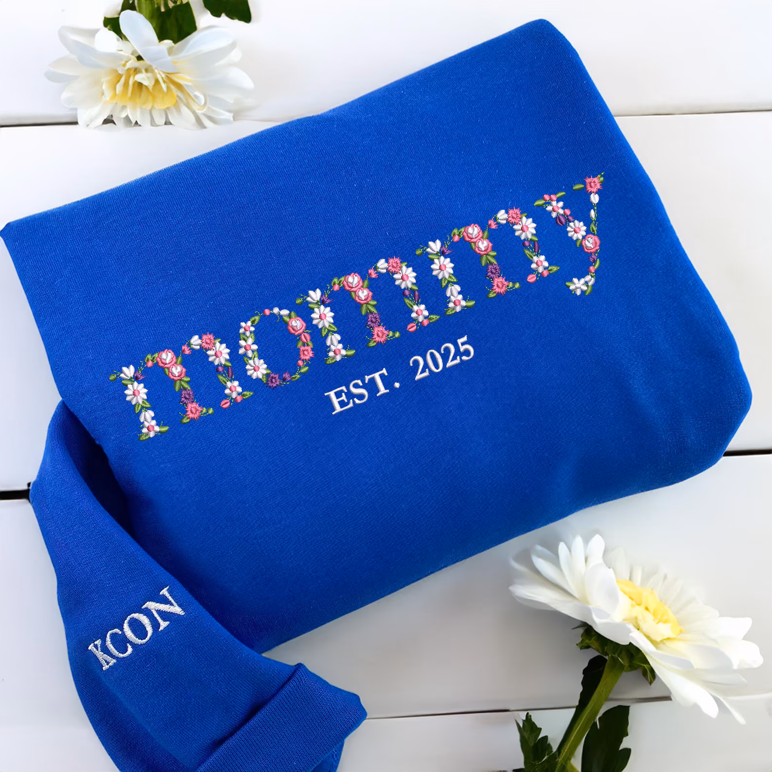 50% off ✨Custom Floral Mama Embroidered Sweatshirt