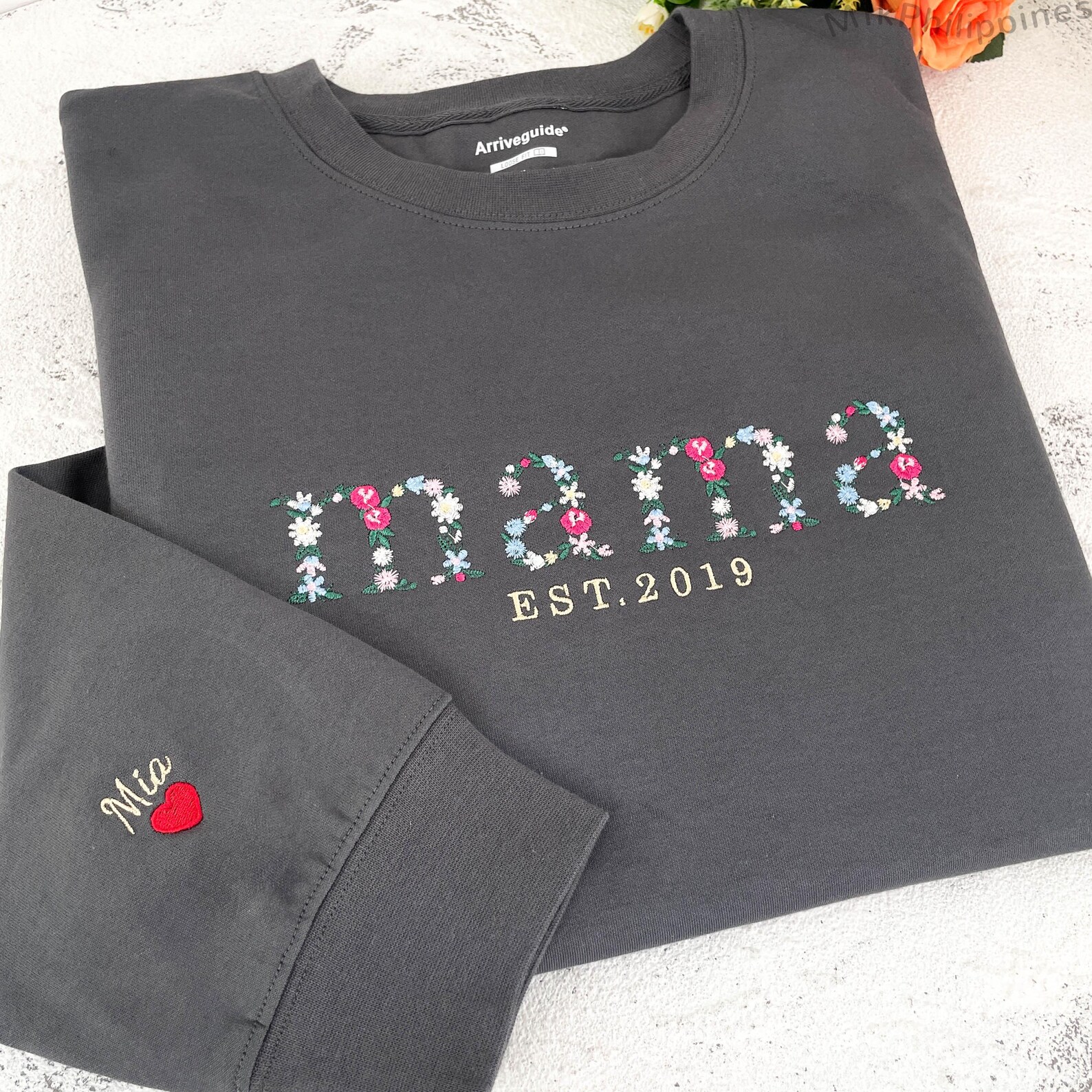 50% off ✨Custom Floral Mama Embroidered Sweatshirt