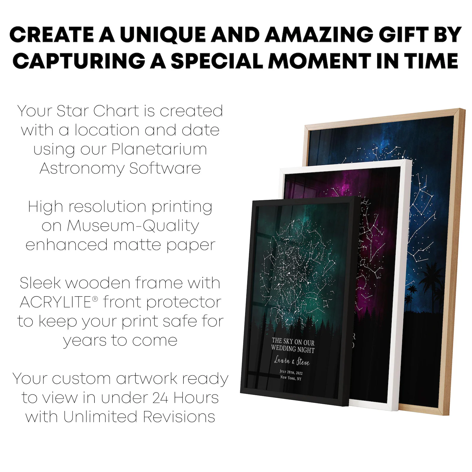 Custom The Sky on Our Wedding Night Print Frame Gift ✨