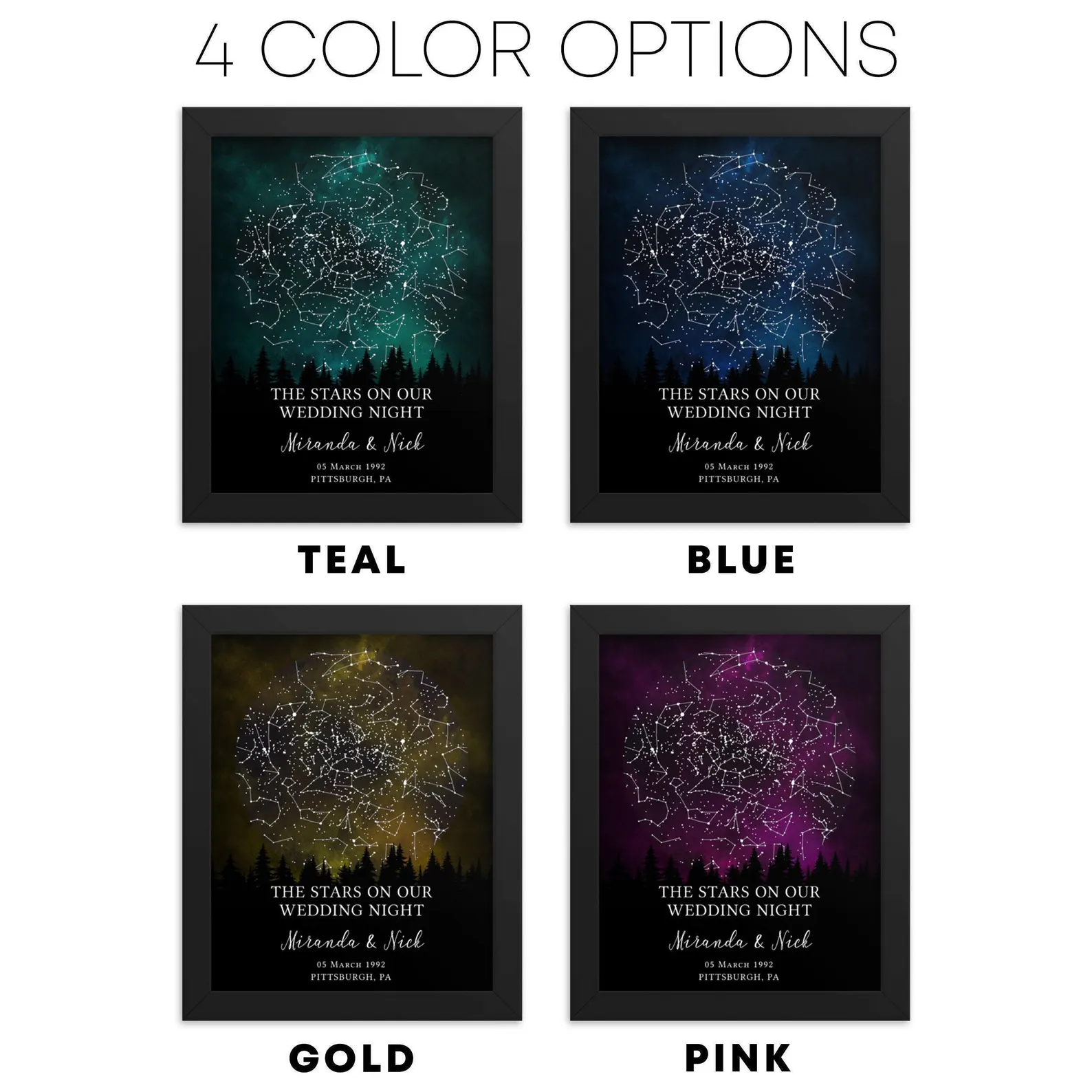 Custom The Sky on Our Wedding Night Print Frame Gift ✨