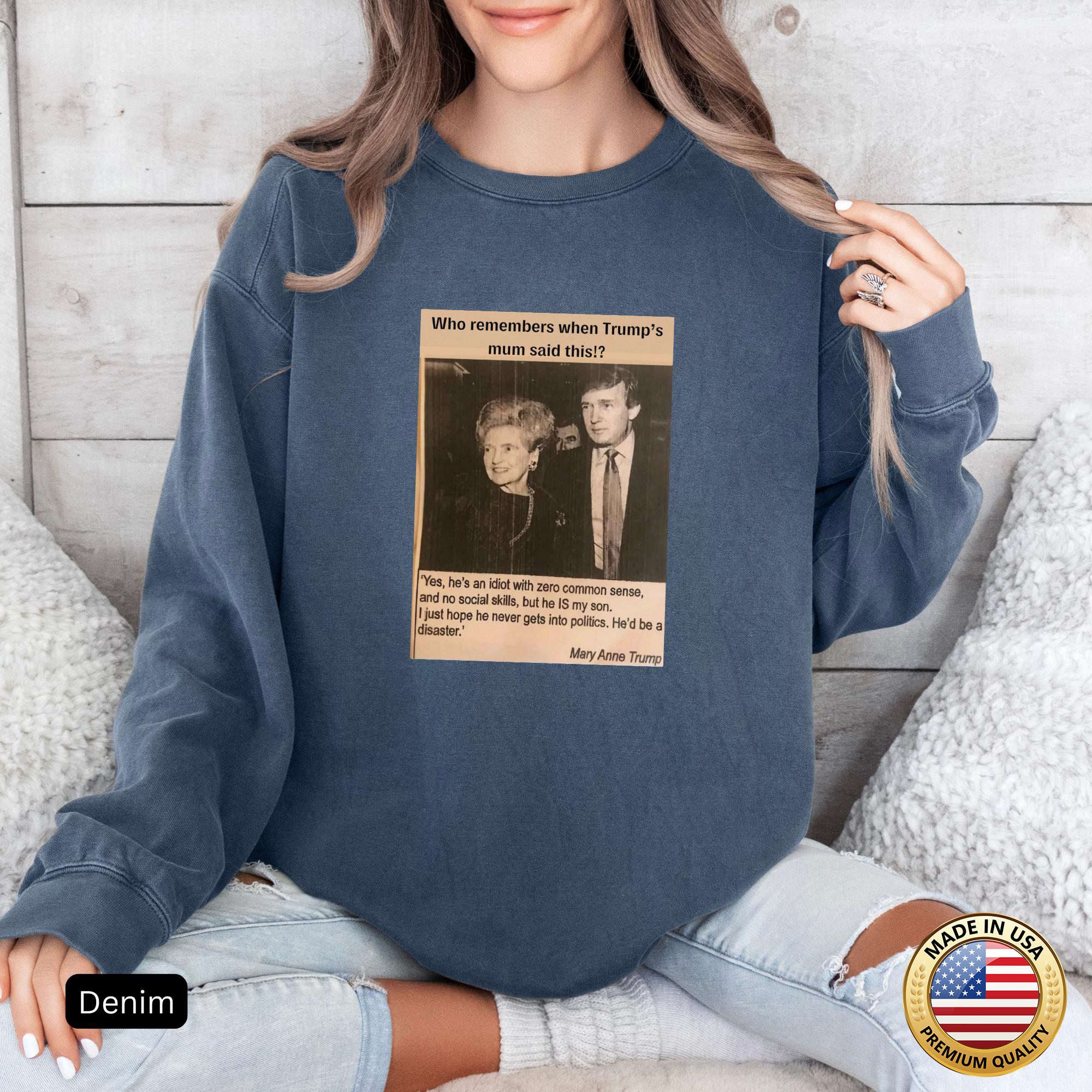 Mother Knows Best Donald Trump and His Mother Vintage Photo T-Shirt