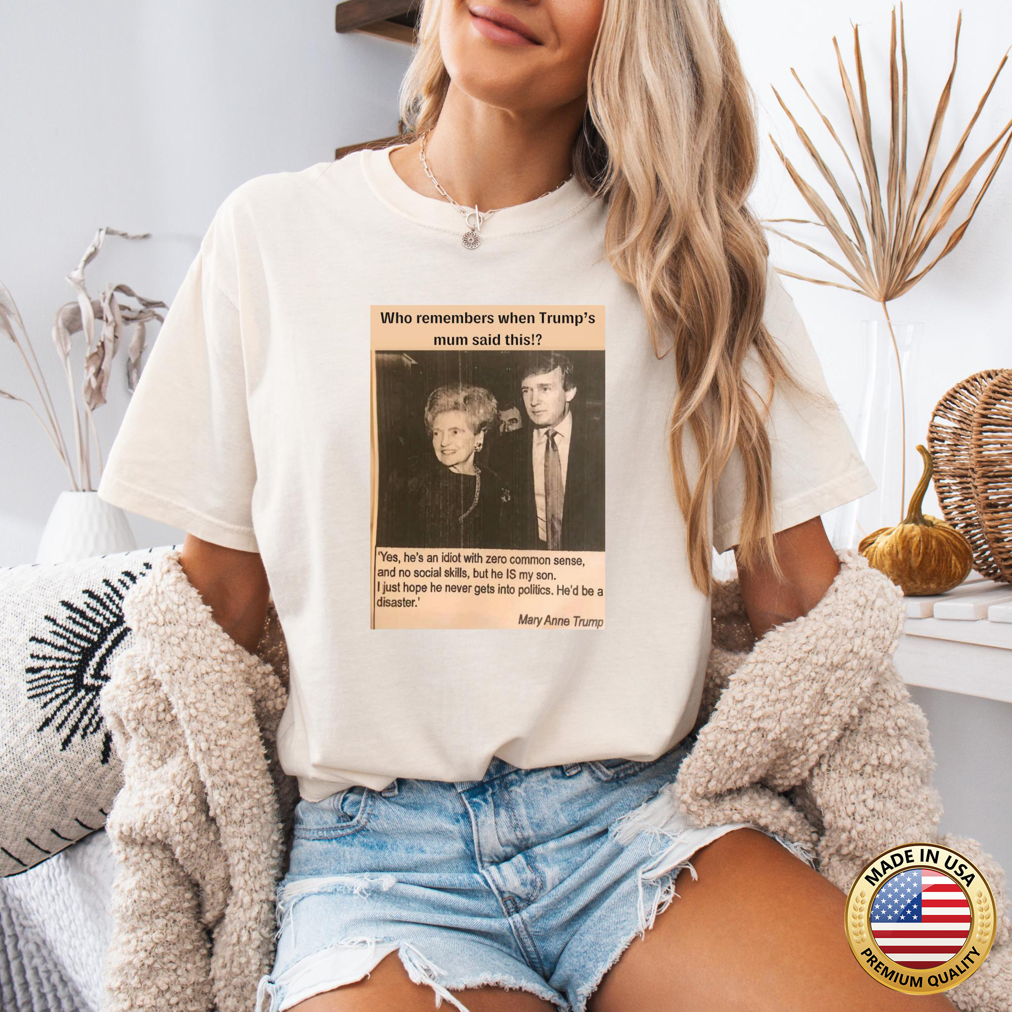 Mother Knows Best Donald Trump and His Mother Vintage Photo T-Shirt