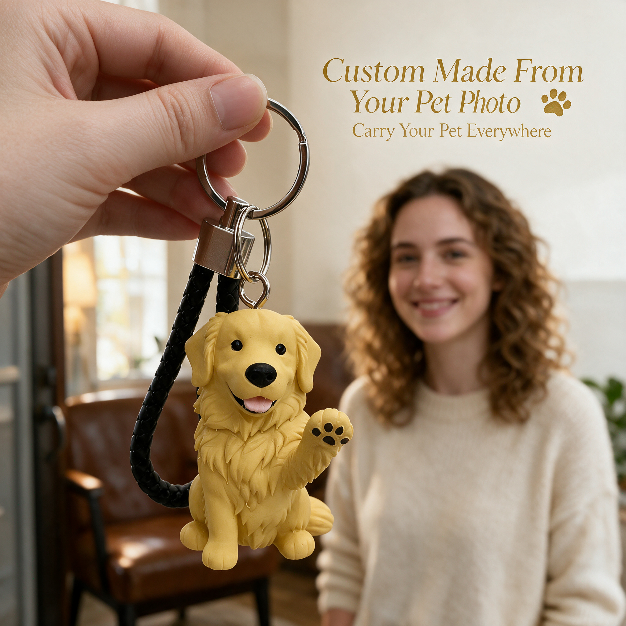 100% Handmade Personalized Pet 3D Mini Figure Keychain Bag Tag